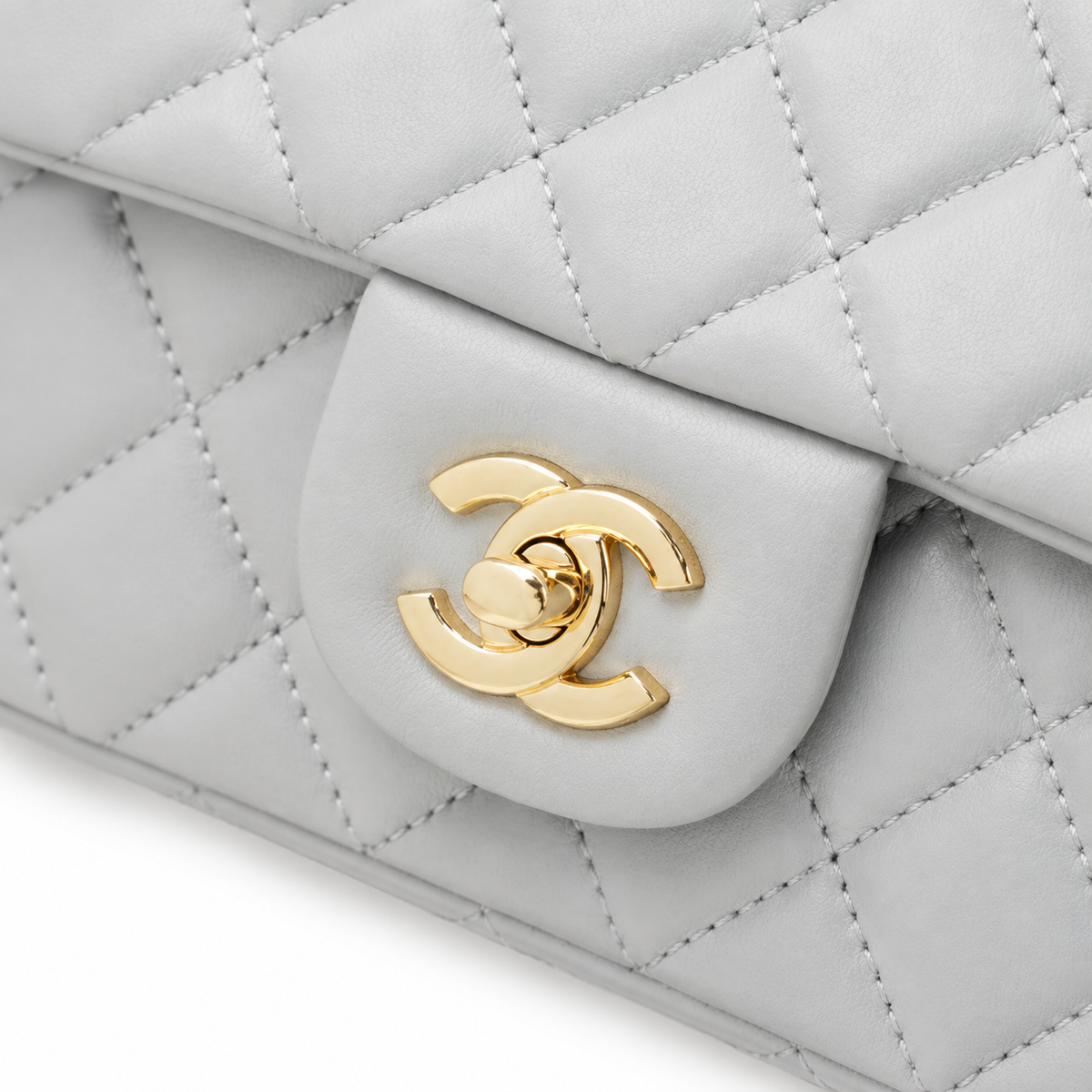 Chanel White Large Diamond-Quilted Lambskin Flap Bag | Crystal CC Turn-Lock & Tonal White Chain