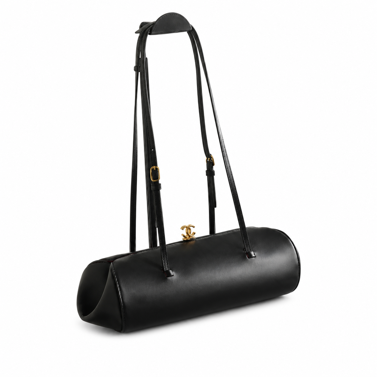 Chanel CC Smooth Calfskin Cylinder Bowling Bag | Gold CC Clasp — 36cm