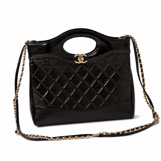 Chanel Classic Quilted Flap Bag | CC Turn-Lock Leather Chain Strap — 22x23cm