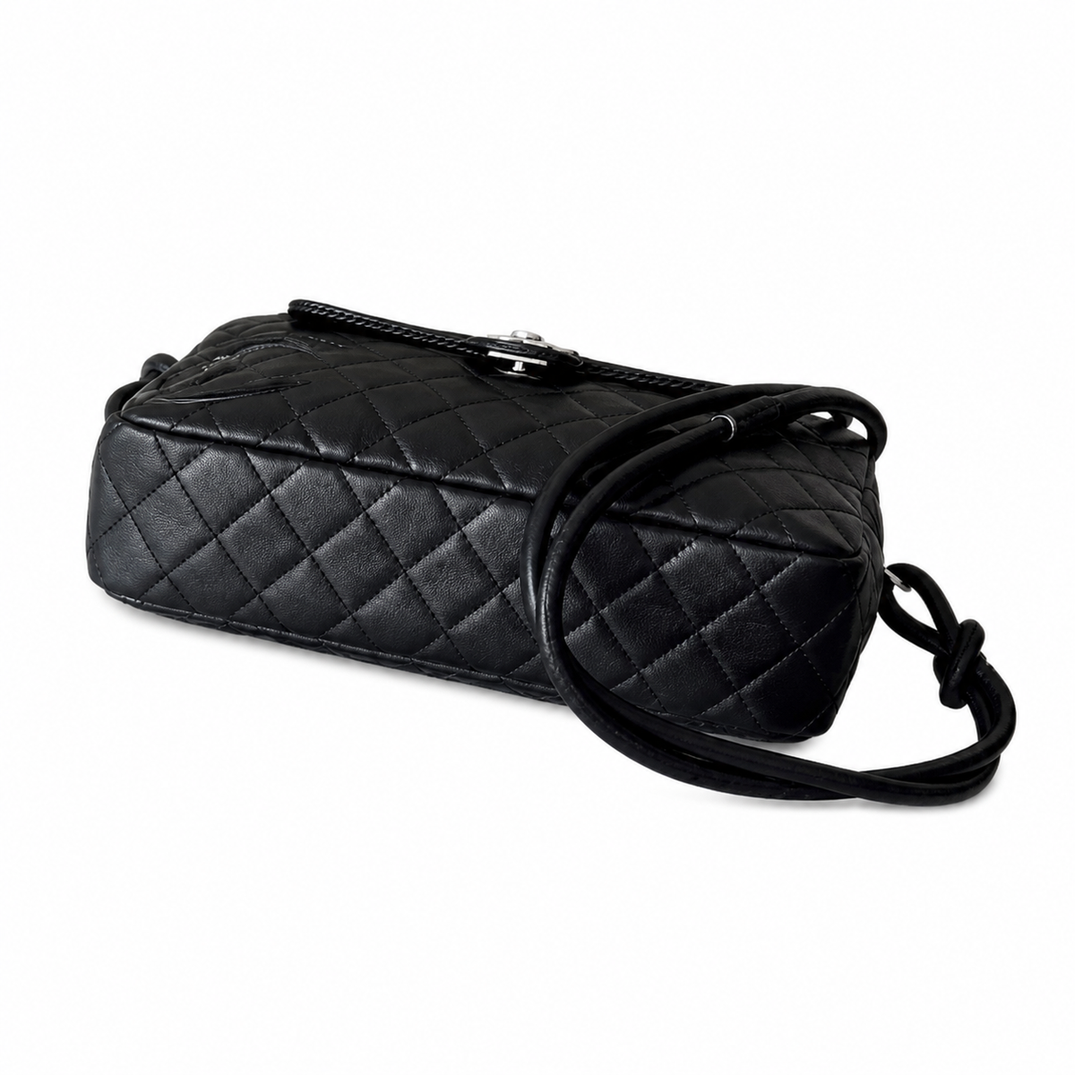 Chanel Quilted CC Wide Top Handle Bag | Detachable Chain — 27cm
