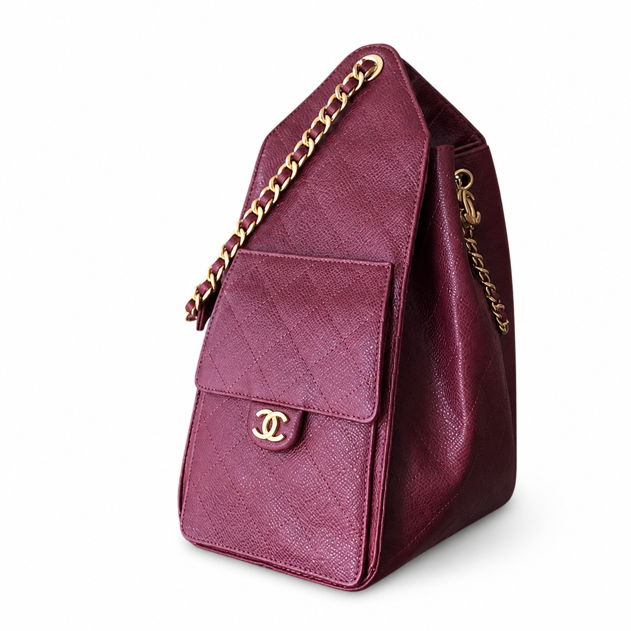 Chanel Classic Quilted Large Top Handle Tote Bag | CC Turn-Lock Chain Strap — 40cm