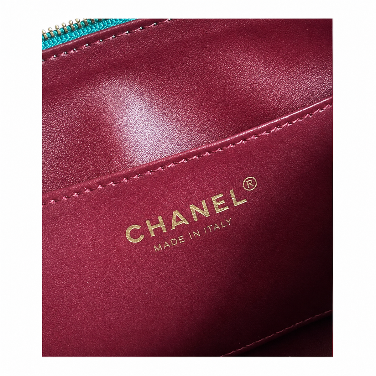 Chanel Jade Green Croc-Embossed Camera Bag | Gold CC Badge & Burgundy Interior
