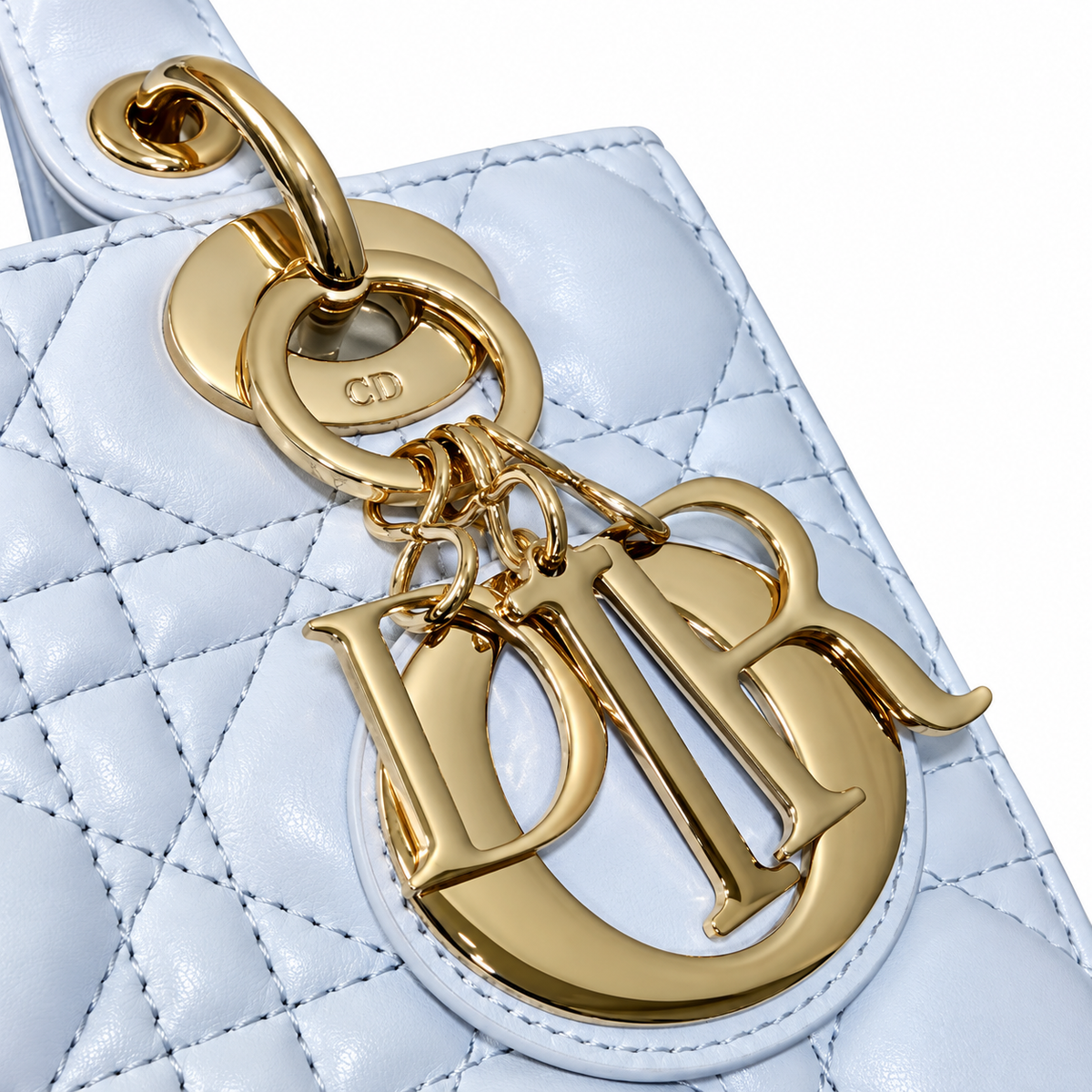 Dior Cannage Quilted Polished Top Handle Bag 20cm