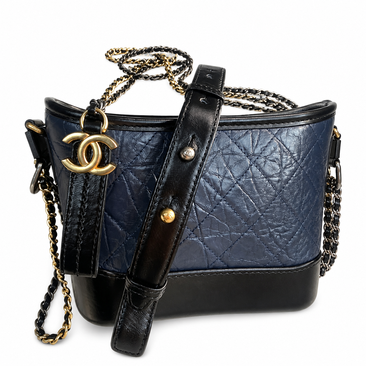 Chanel Classic Quilted Flap Bag | CC Turn-Lock Gold Hardware Leather Chain — 15x20cm