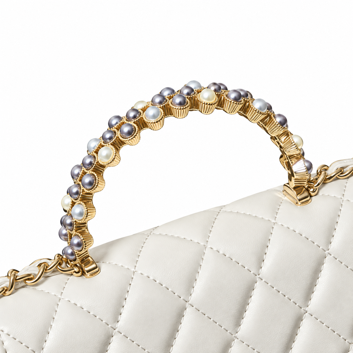 Chanel Quilted Leather Trim Mini Bag 18×11×6cm