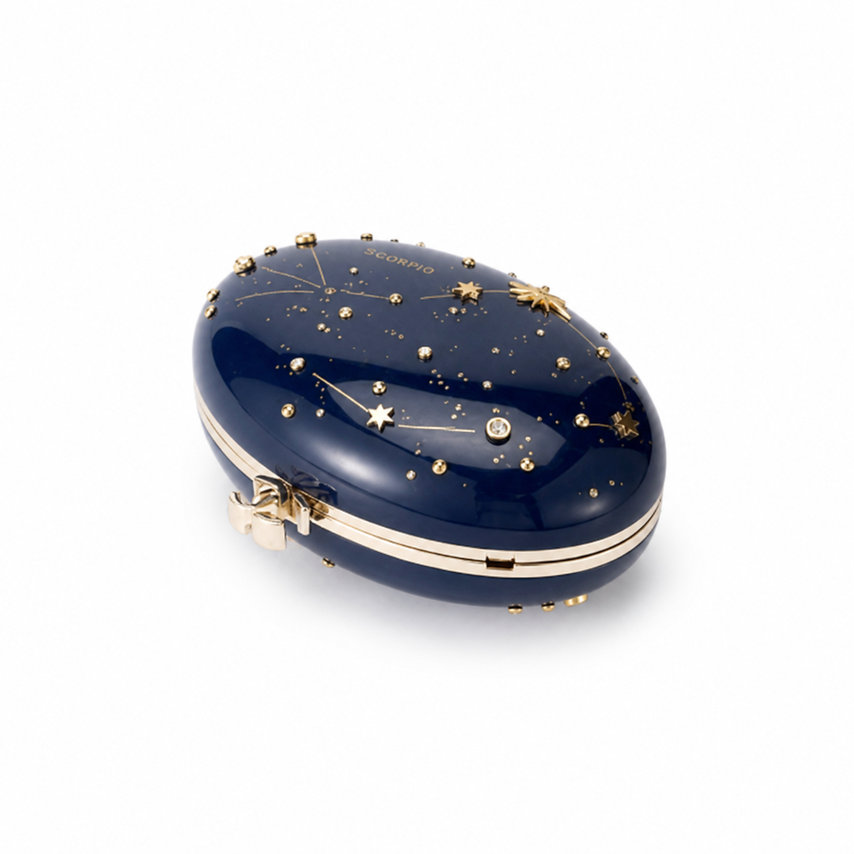 Chanel CC Scorpius Constellation Egg Minaudiere | Navy & Gold Star Map