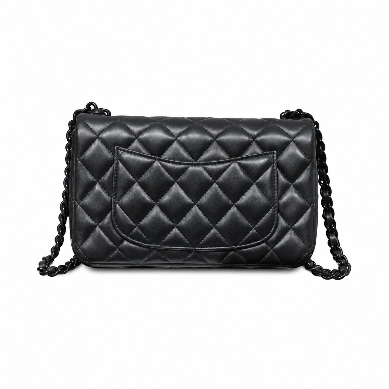 Chanel So Black Lambskin Classic Double Flap Bag | Matte Black CC Turn-Lock & Black Chain