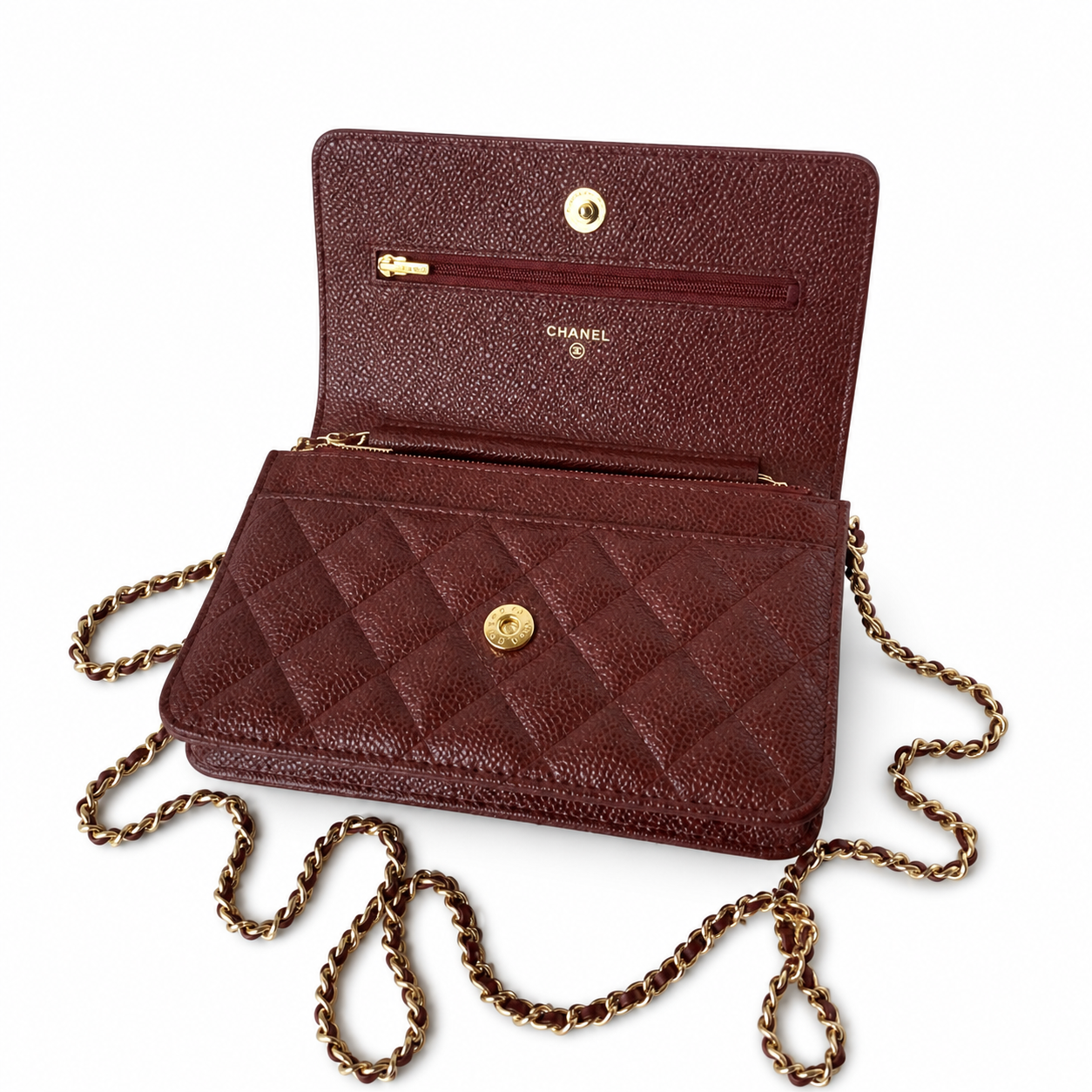 Chanel Classic Quilted Flap Bag | CC Turn-Lock Leather Chain Strap — 19cm