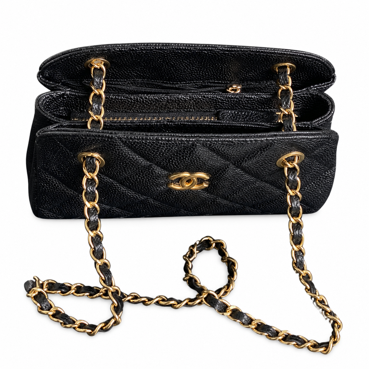 Chanel Classic Quilted Vertical Flap Bag | CC Turn-Lock Chain Strap — 22cm