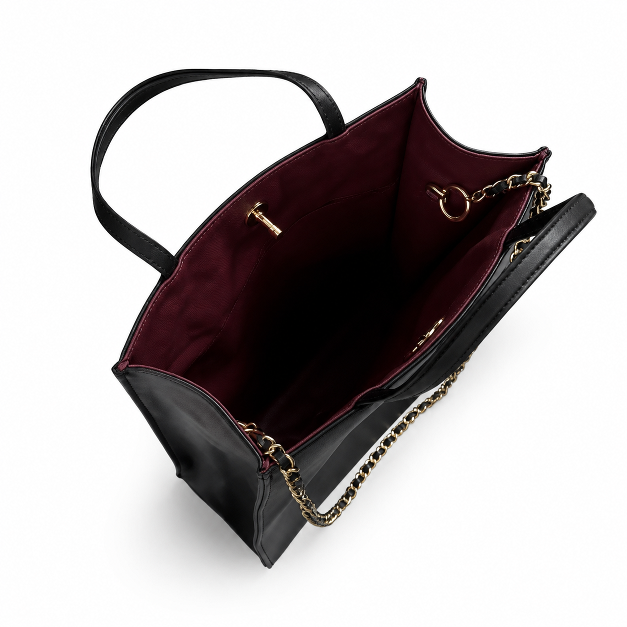 Chanel Black Smooth Leather Large Shopper Tote | Dual Handles & Gold CC Chain