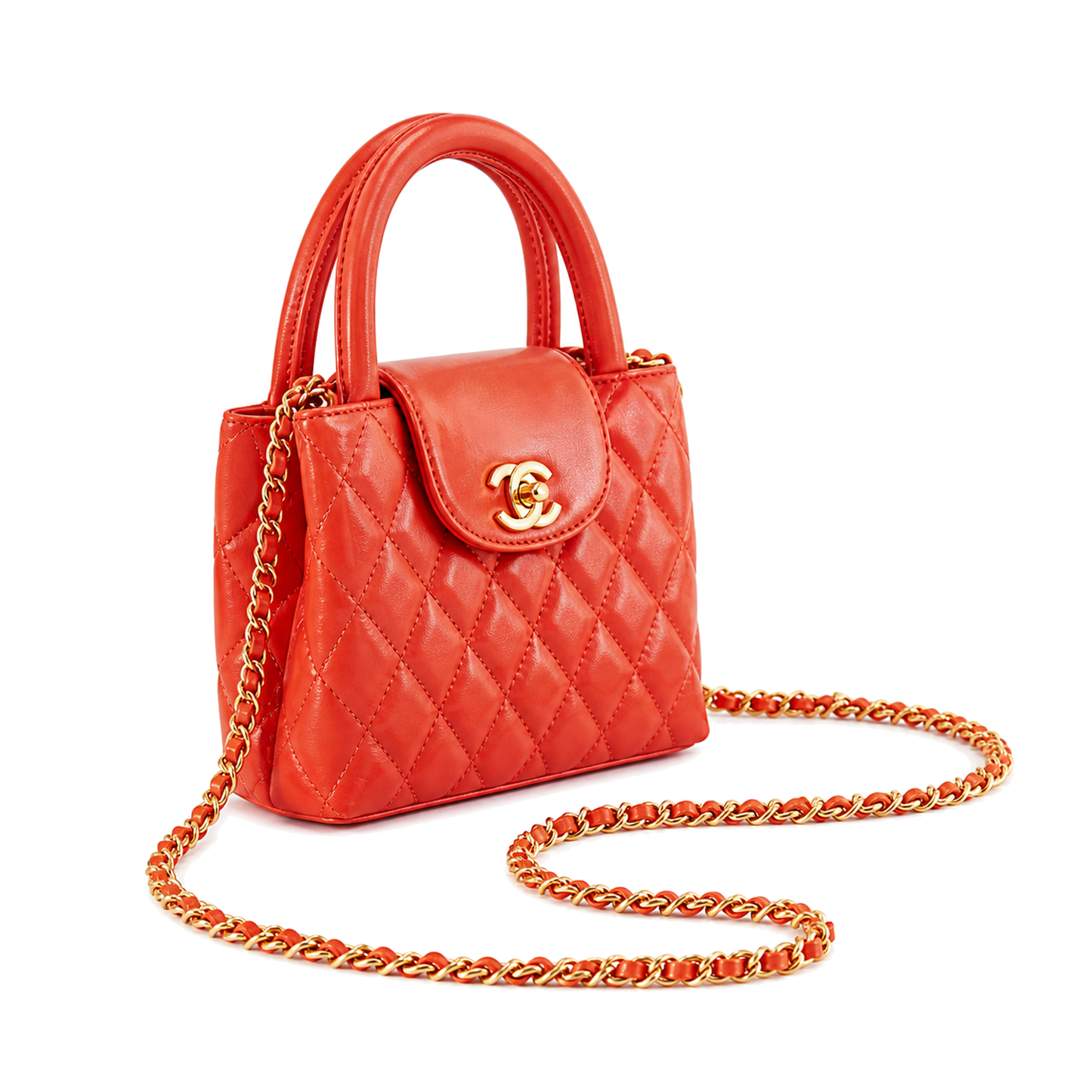 Chanel Classic Quilted Mini Flap Bag | CC Turn-Lock Leather Chain Strap — 13x19cm