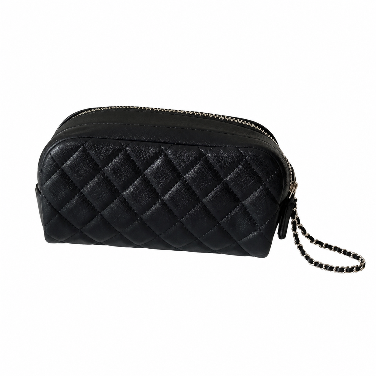 Chanel CC Quilted Vanity Case Bag | Black & Gold Chain — 18cm