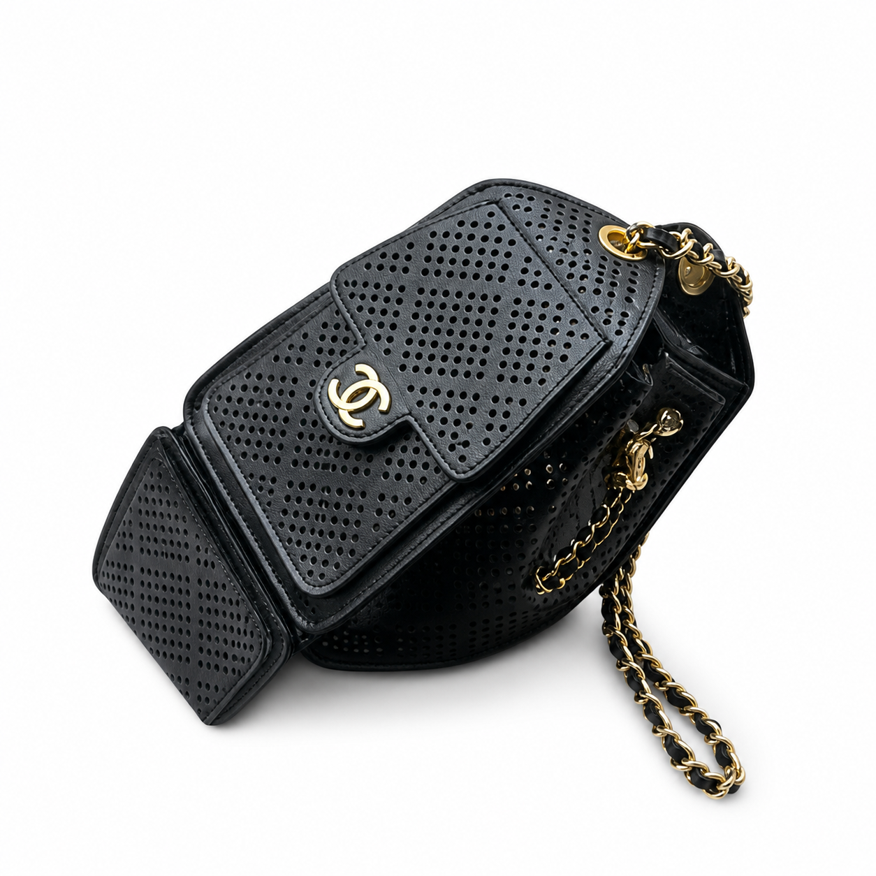 Chanel Classic Quilted Medium Top Handle Handbag | CC Turn-Lock Chain Strap — 20cm