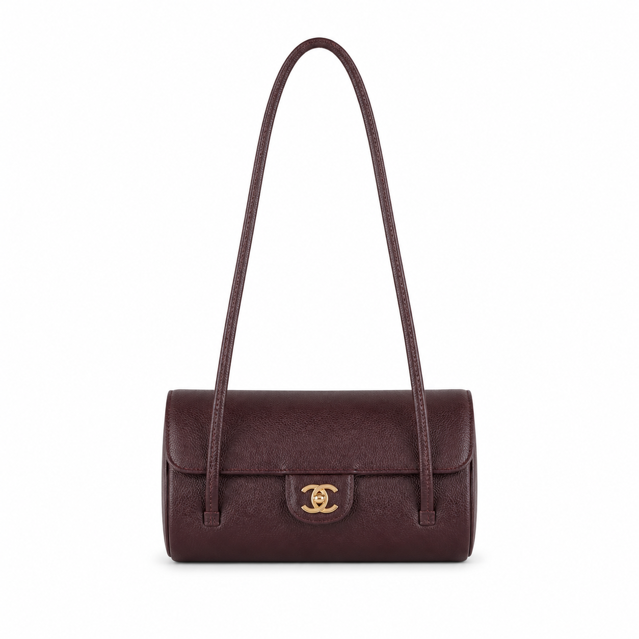 Chanel Dark Chocolate Brown Cylindrical Shoulder Bag | Gold CC — 20cm