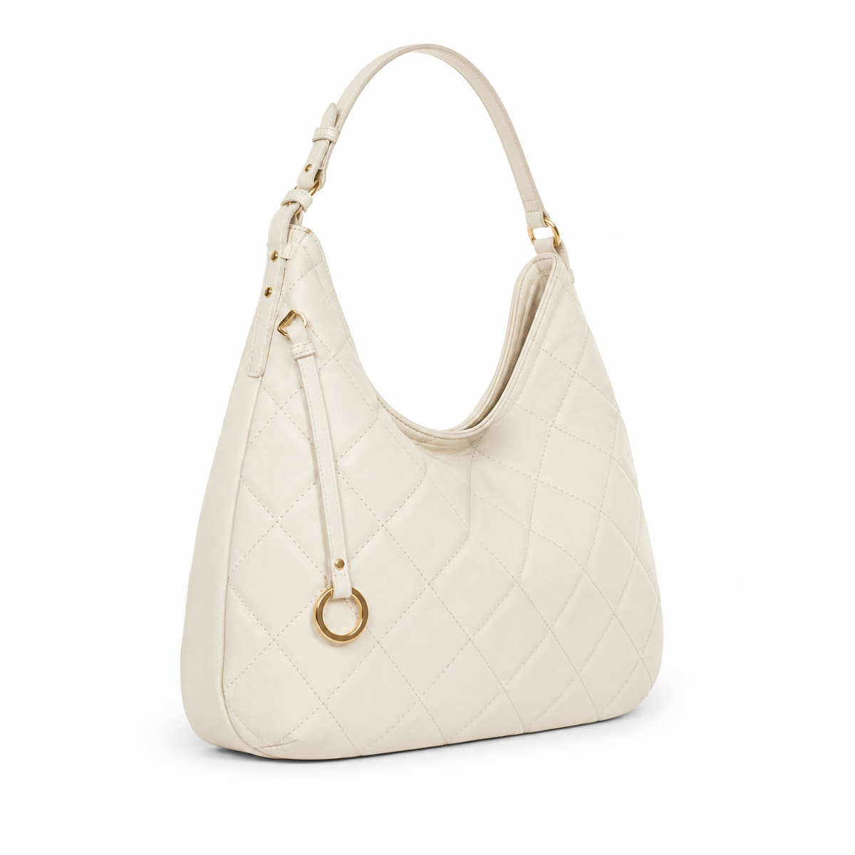Chanel 31 Large Shopping Bag Cream Ivory Lambskin | Gold CC Charm & Burgundy Interior — 32cm