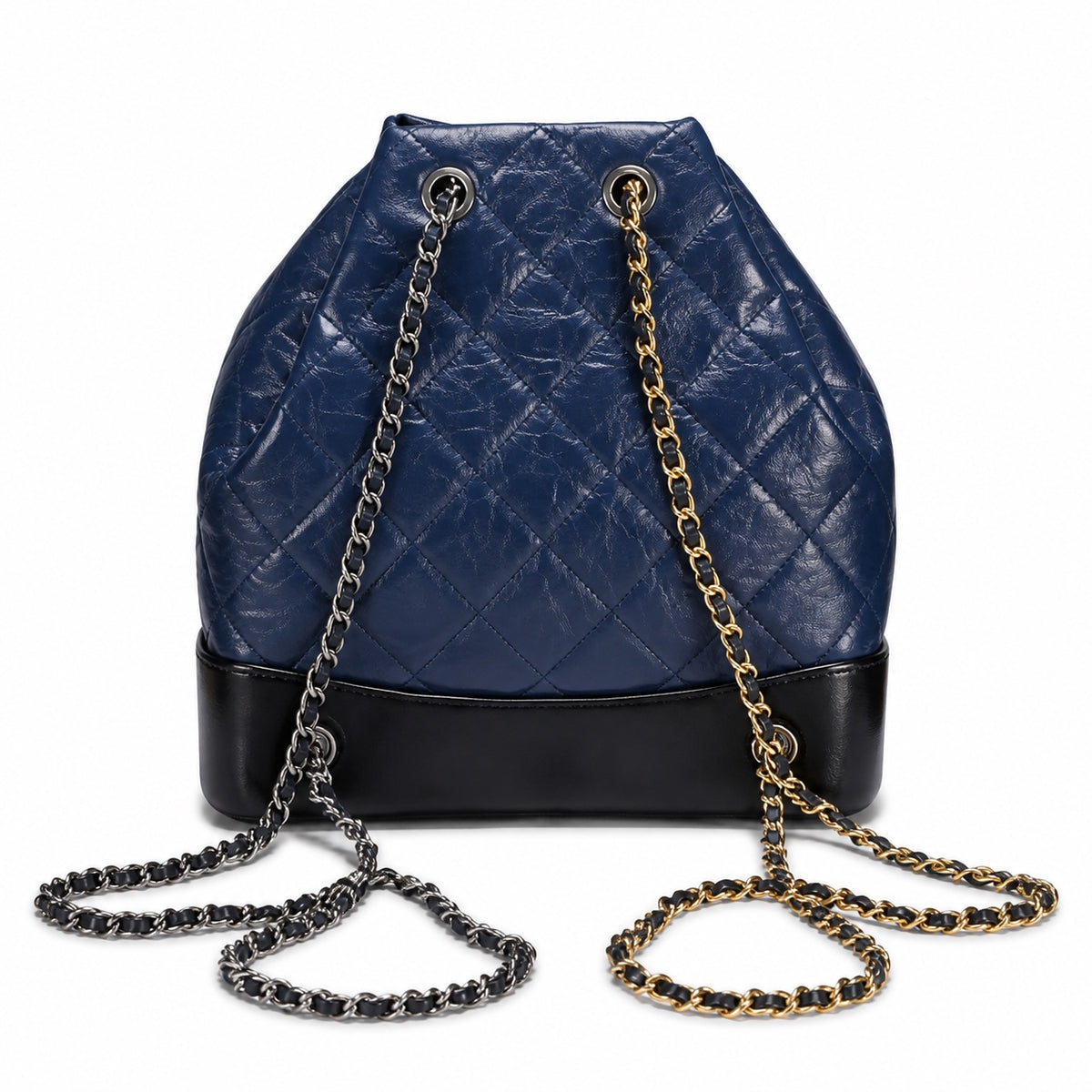 Chanel Gabrielle Quilted Calfskin Backpack | Navy Blue & Black Base — 24cm