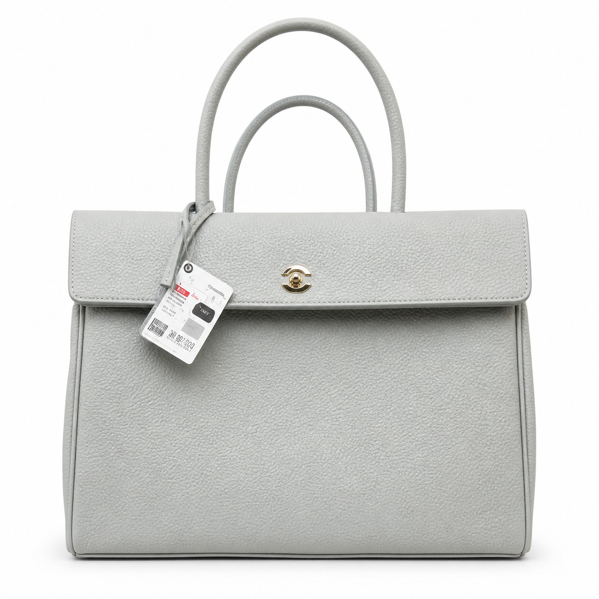 Chanel Large Neo Executive Tote Pearl Grey Grained Calfskin | Gold CC Turn-Lock — 43cm