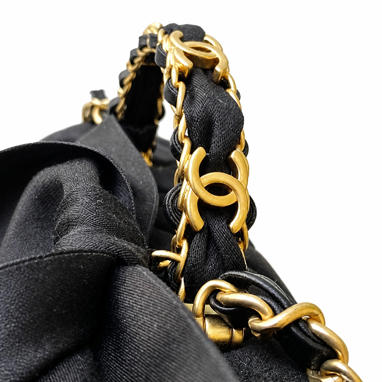 Chanel Quilted Flap Bag Black Velvet | Oversized Matte Gold CC Turn-Lock — 20cm