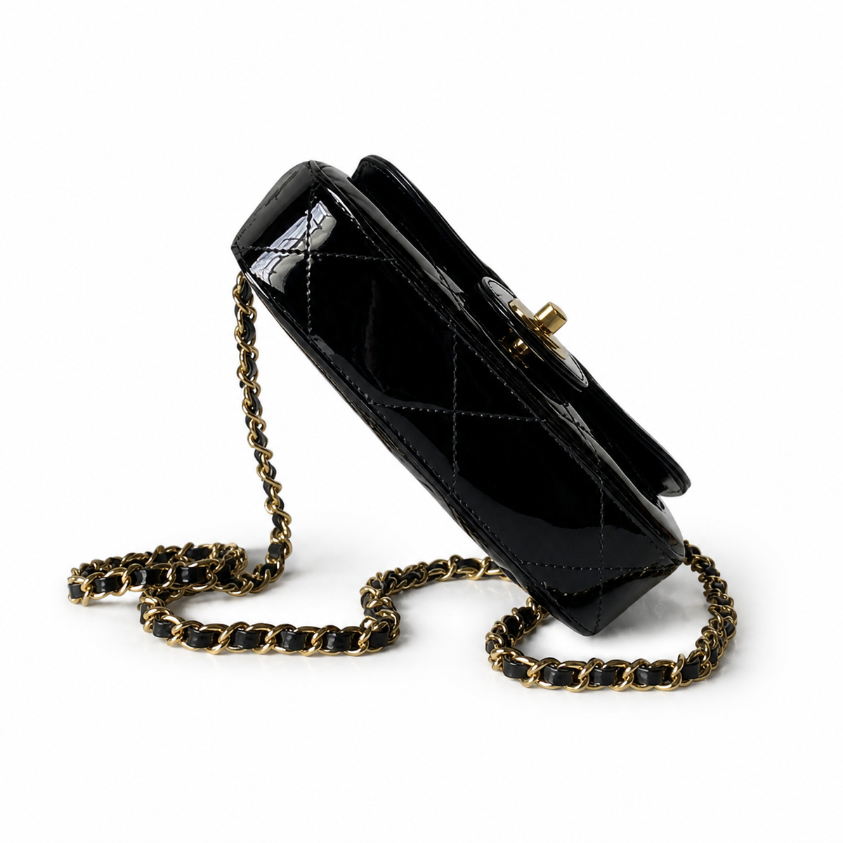 Chanel Classic Quilted Wallet on Chain WOC | CC Turn-Lock Chain Strap — 18cm