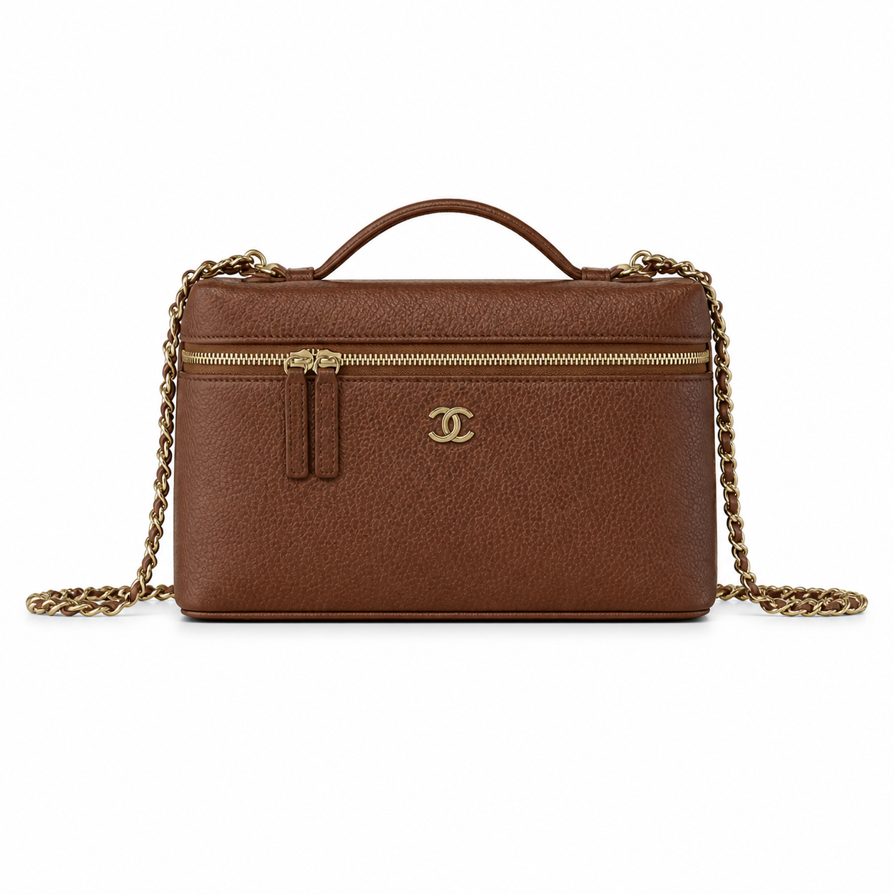Chanel Burgundy Caviar Leather Wallet on Chain | Gold Chain — WOC