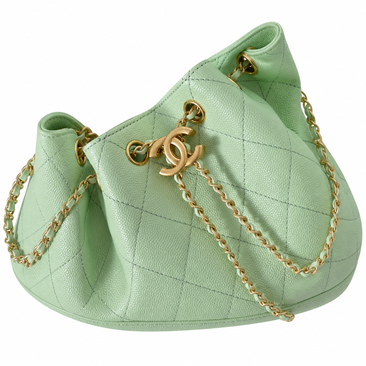 Chanel Classic Quilted Handbag | CC Turn-Lock Rigid Top Handle Chain Strap — 2 Sizes