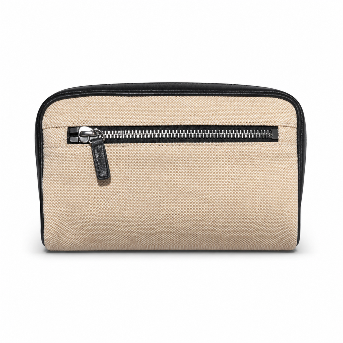 Chanel Natural Linen Camera Bag | Black CC Appliqué, Black Leather Trim & CHANEL Zip Pulls