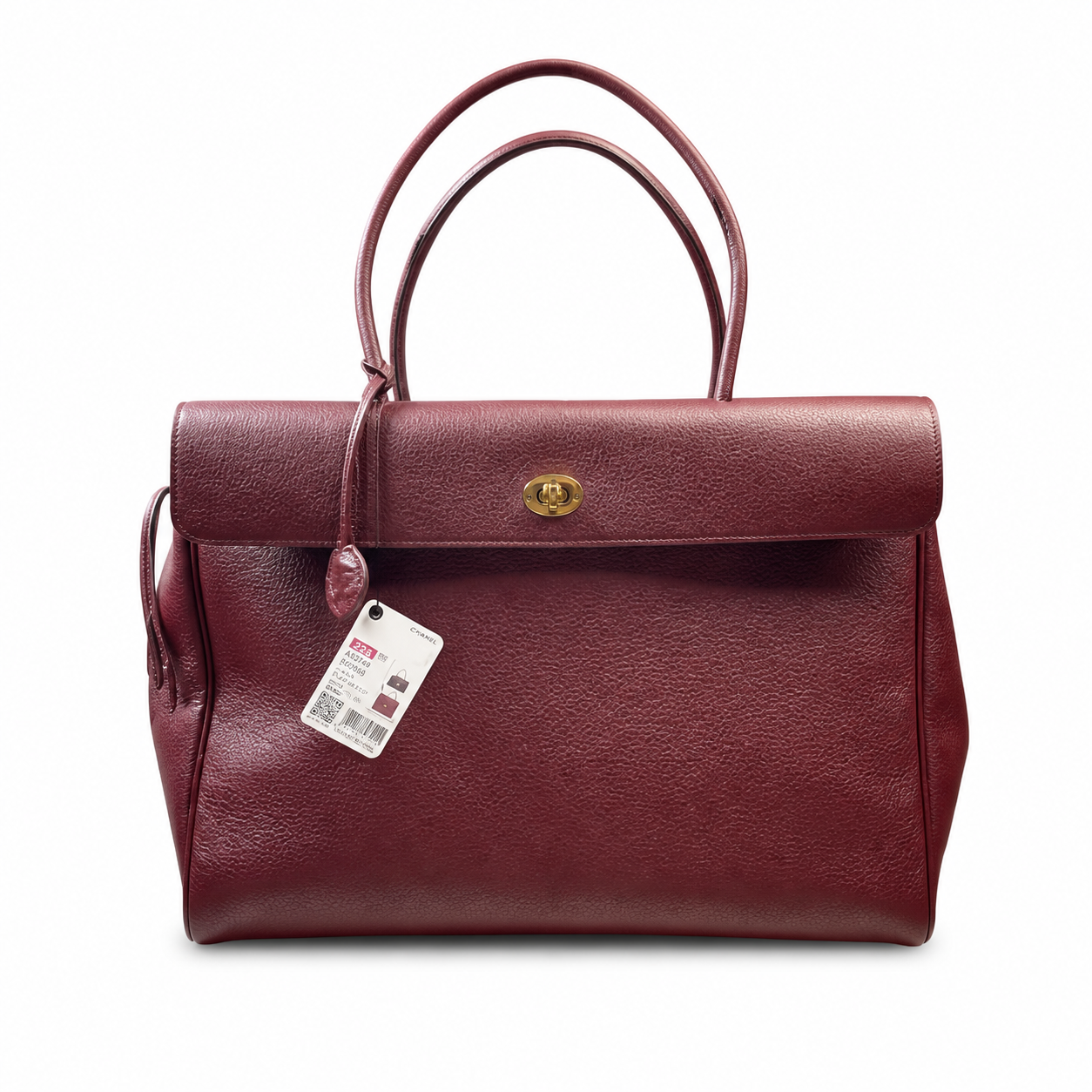 Chanel Large Neo Executive Tote Deep Burgundy Grained Calfskin | Gold CC Turn-Lock — 43cm