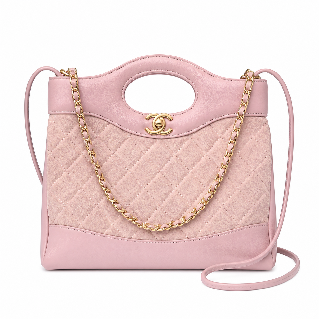 Chanel Classic Quilted Flap Bag | CC Turn-Lock Leather Chain Strap — 22x23cm
