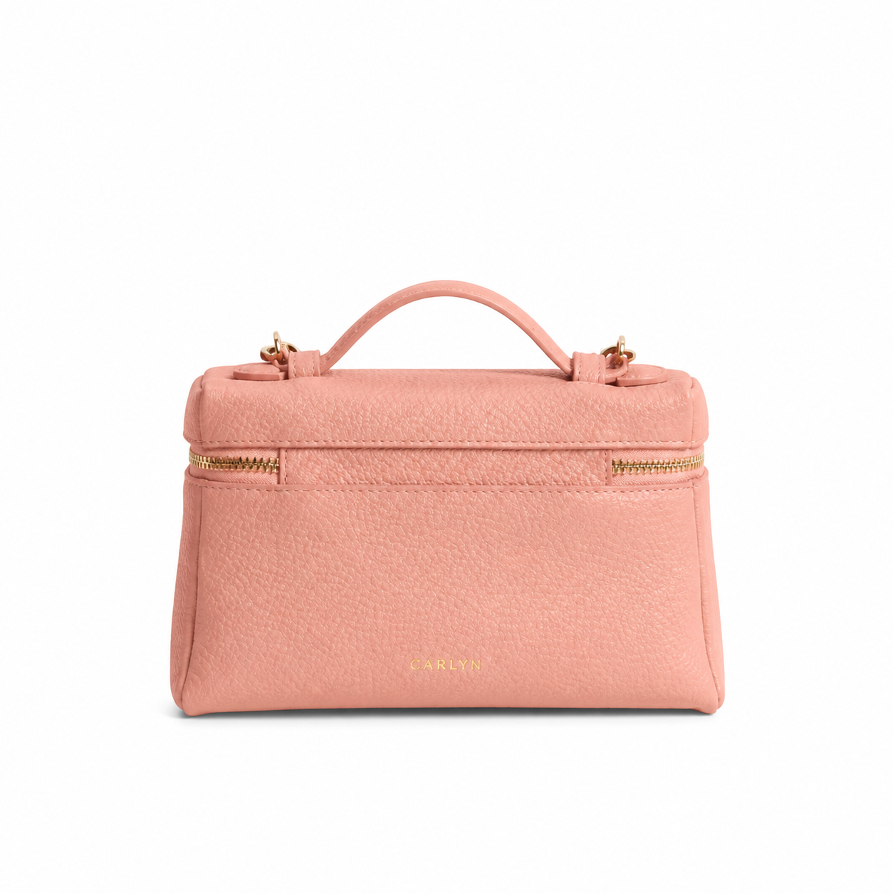 Chanel Blush Pink Caviar Mini Vanity Case | Raised Gold CC & Lobster Clasp Chain — 19cm