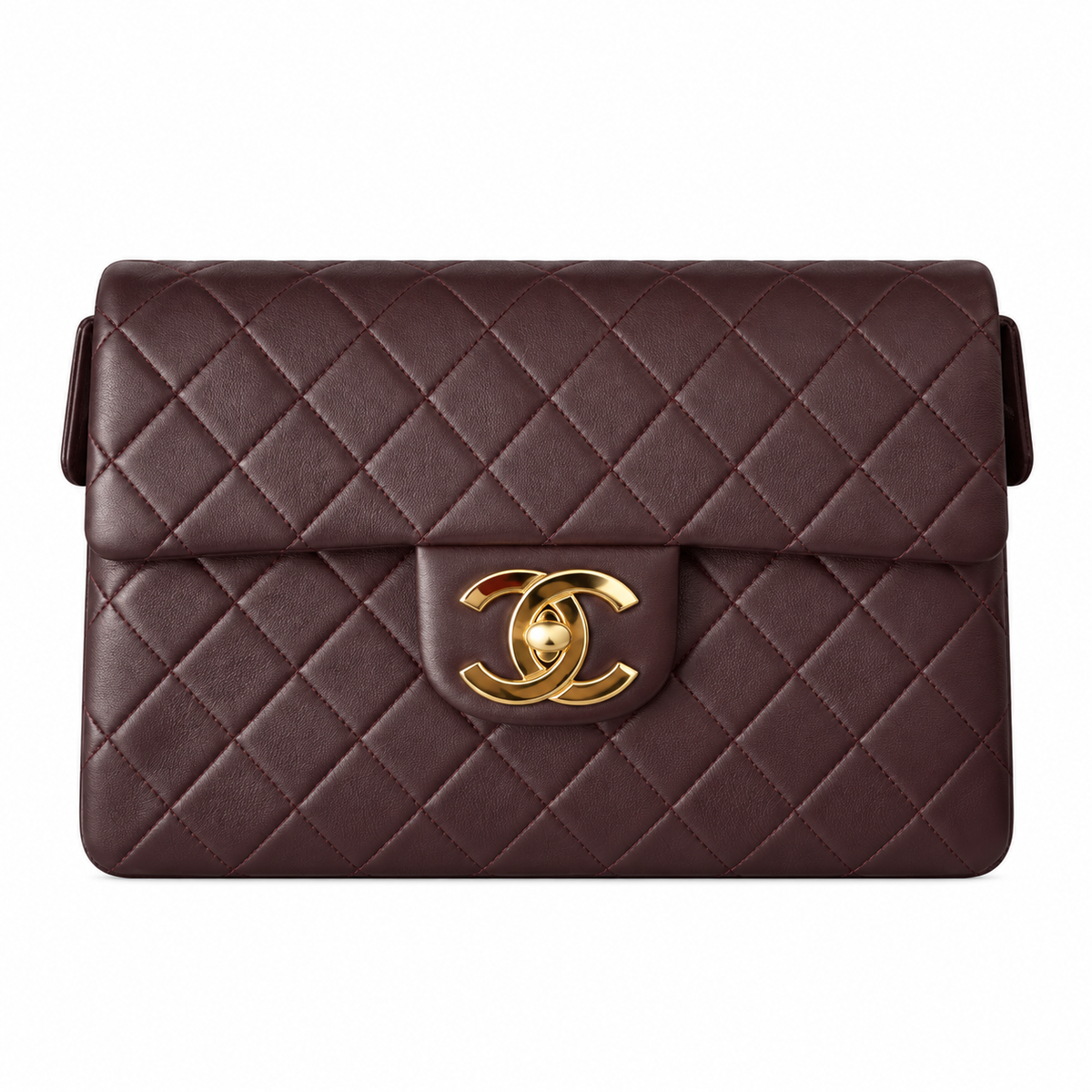Chanel Quilted Lambskin CC Turn-Lock Backpack Burgundy Gold 28cm