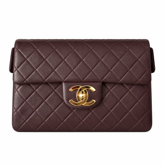 Chanel Quilted Lambskin CC Turn-Lock Backpack Burgundy Gold 28cm