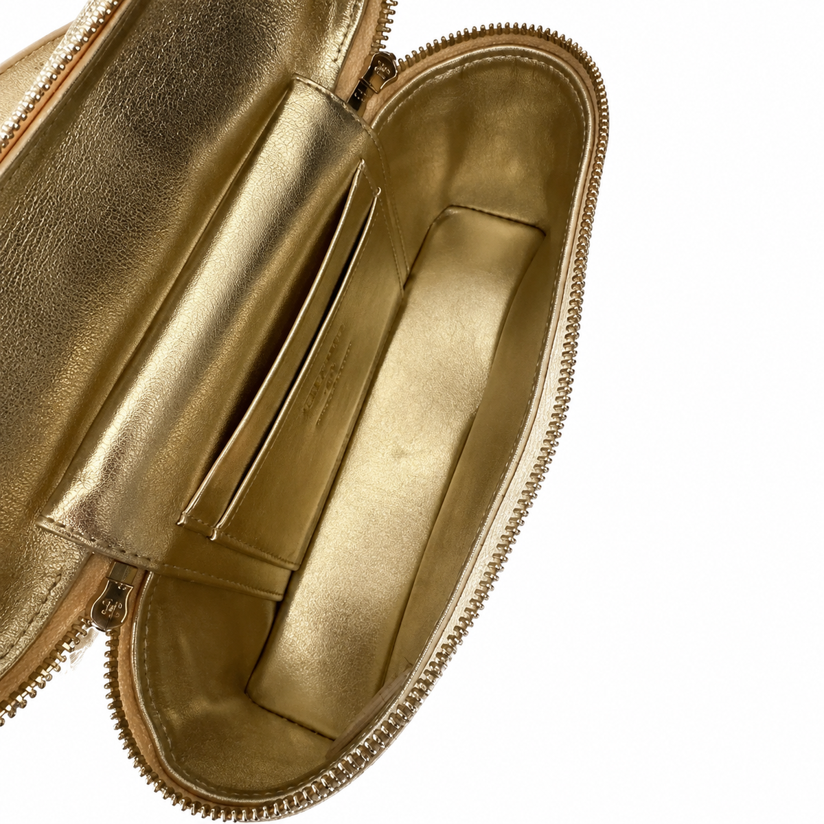 Chanel Gold Metallic Quilted Vanity Box Bag | Top Handle & Long Gold Chain