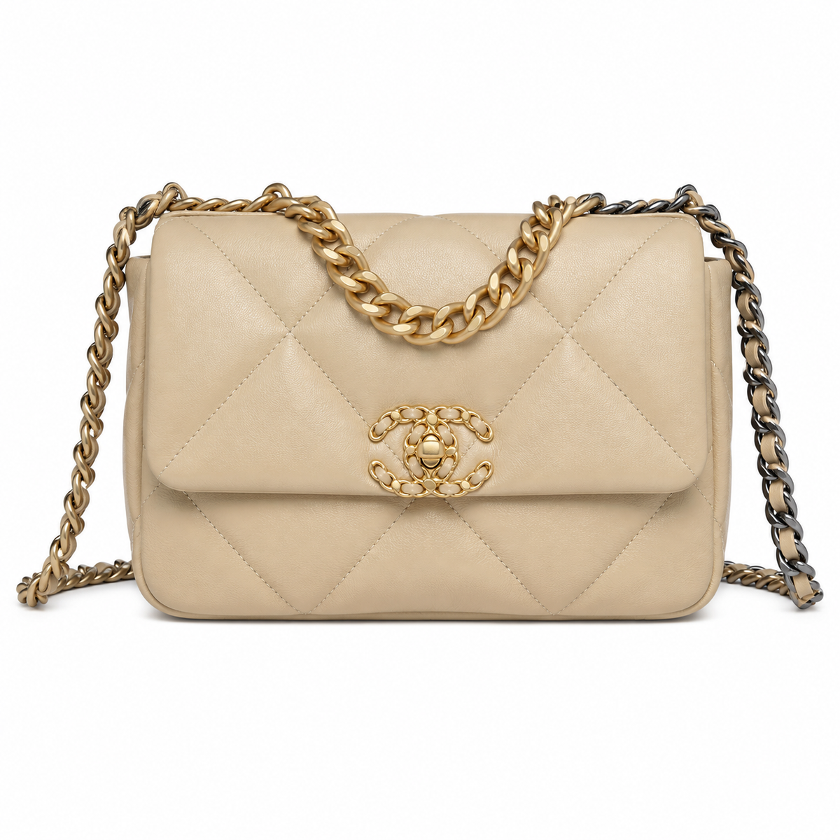 Chanel Classic Quilted Flap Bag | CC Turn-Lock Gold Hardware Leather Chain — 26cm