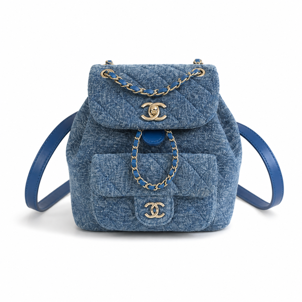 Chanel CC Quilted Mini Backpack | Gold Hardware & Chain Straps — 18cm