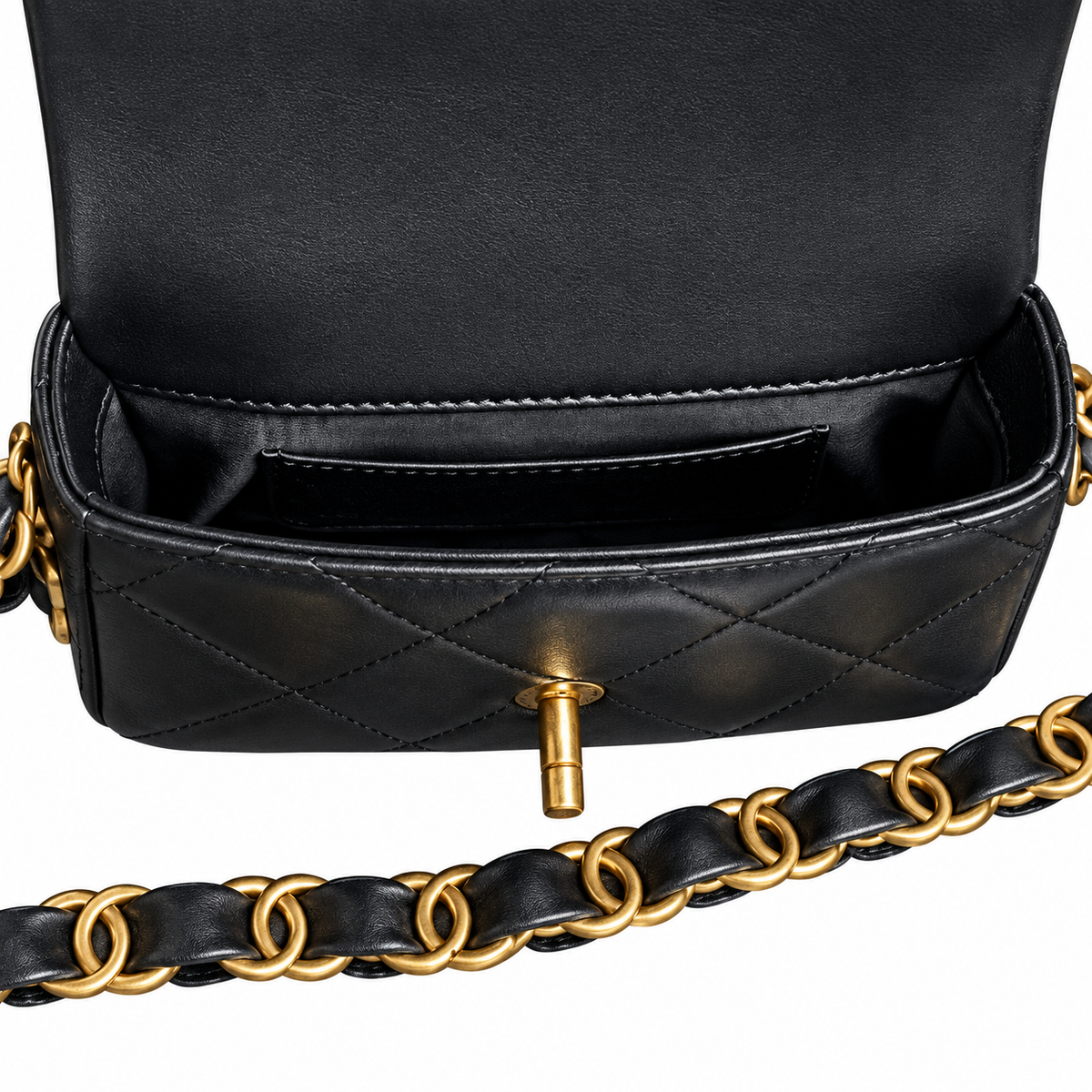 Chanel 19 Mini Flap Bag Black 17×12×5cm