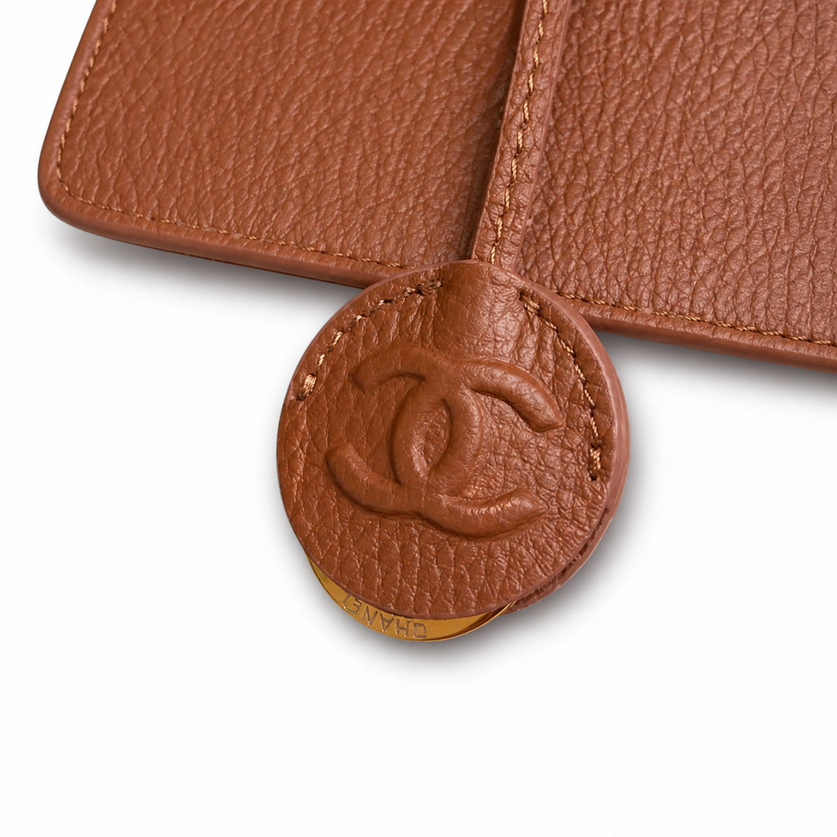 Chanel Medium Executive Tote Beige Quilted Suede & Cognac Leather | Gold CC Turn-Lock — 38cm