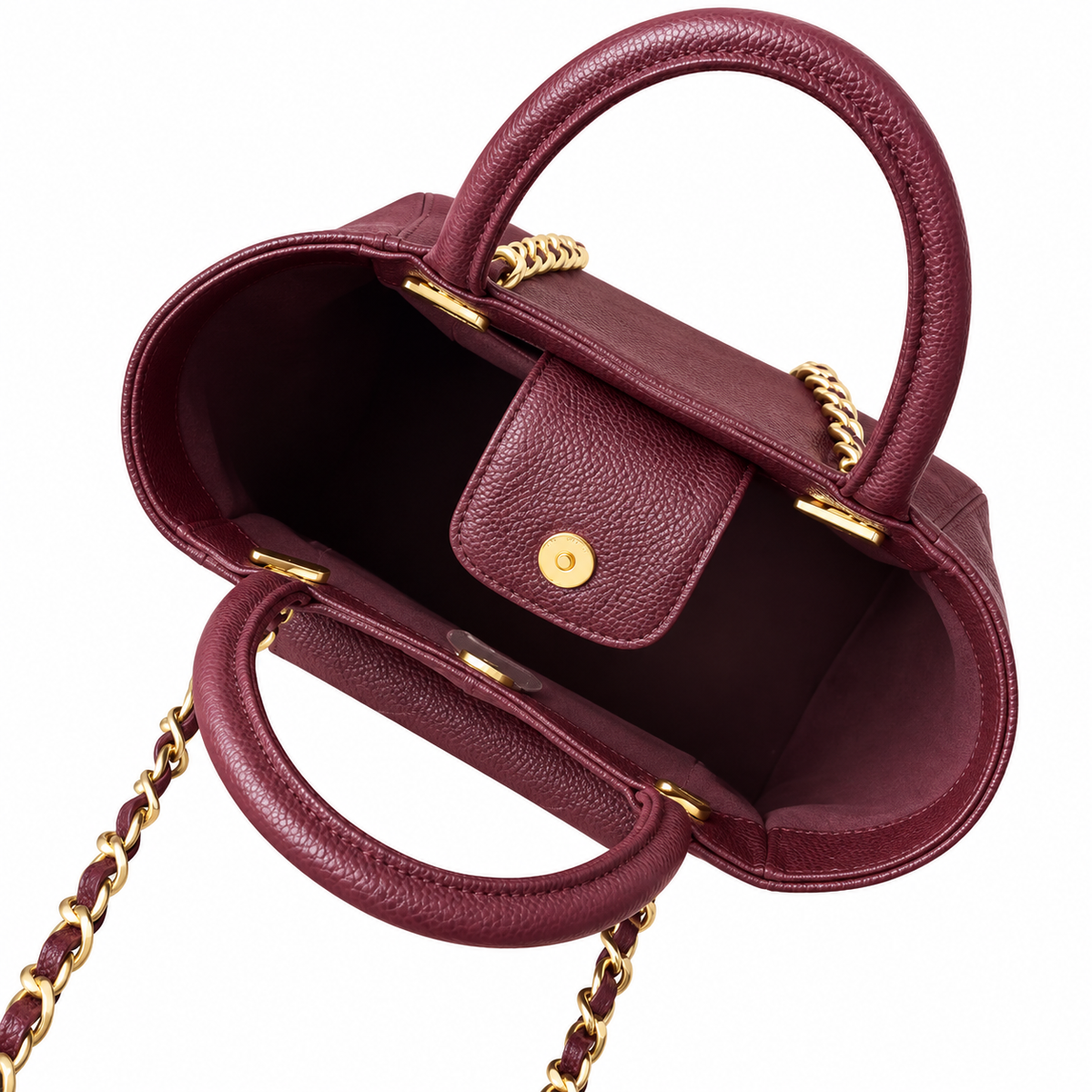 Chanel Neo Executive Caviar Tote Bag Burgundy Gold 25cm