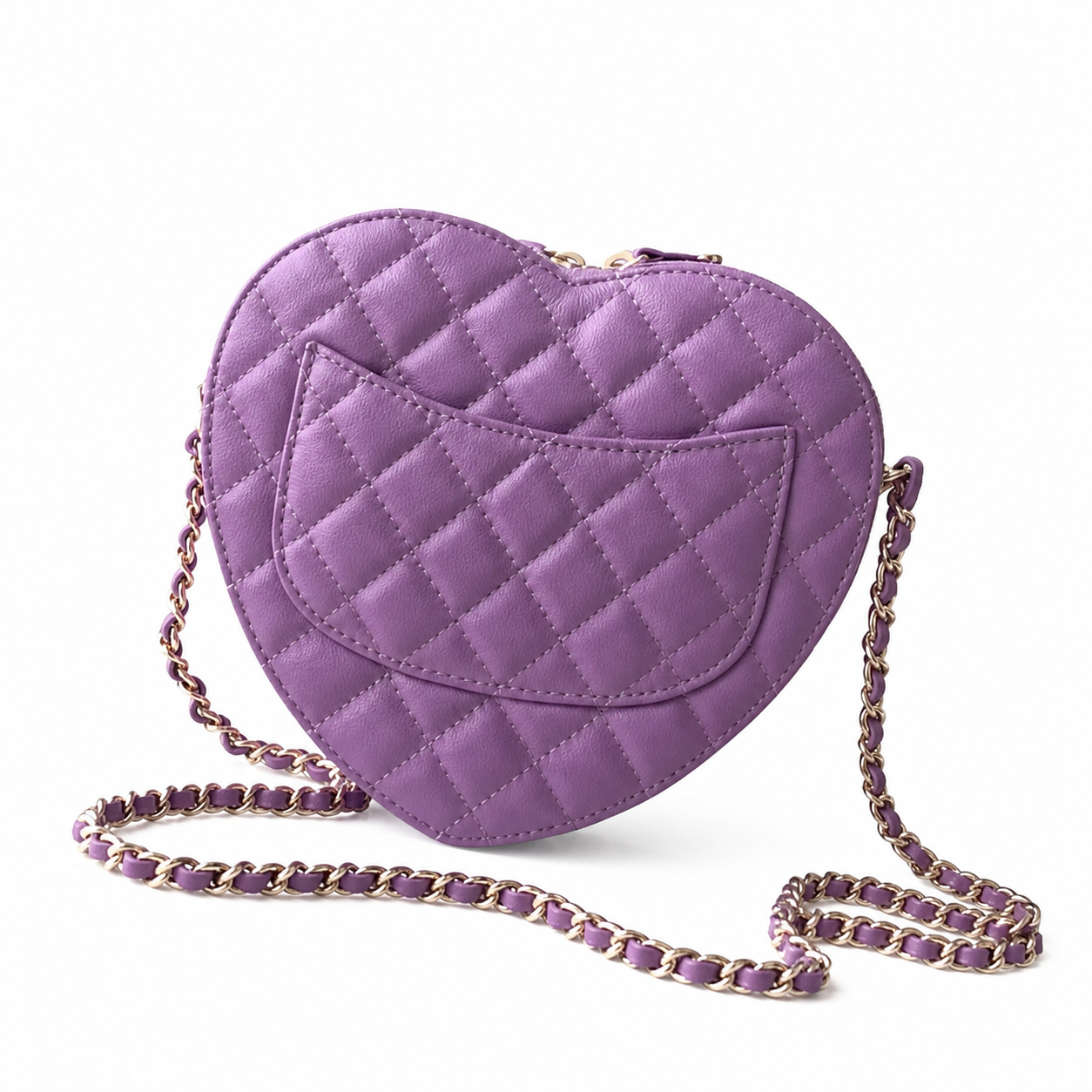 Chanel Heart Bag Lavender Purple Quilted Lambskin | Gold CC Turn-Lock — 18cm