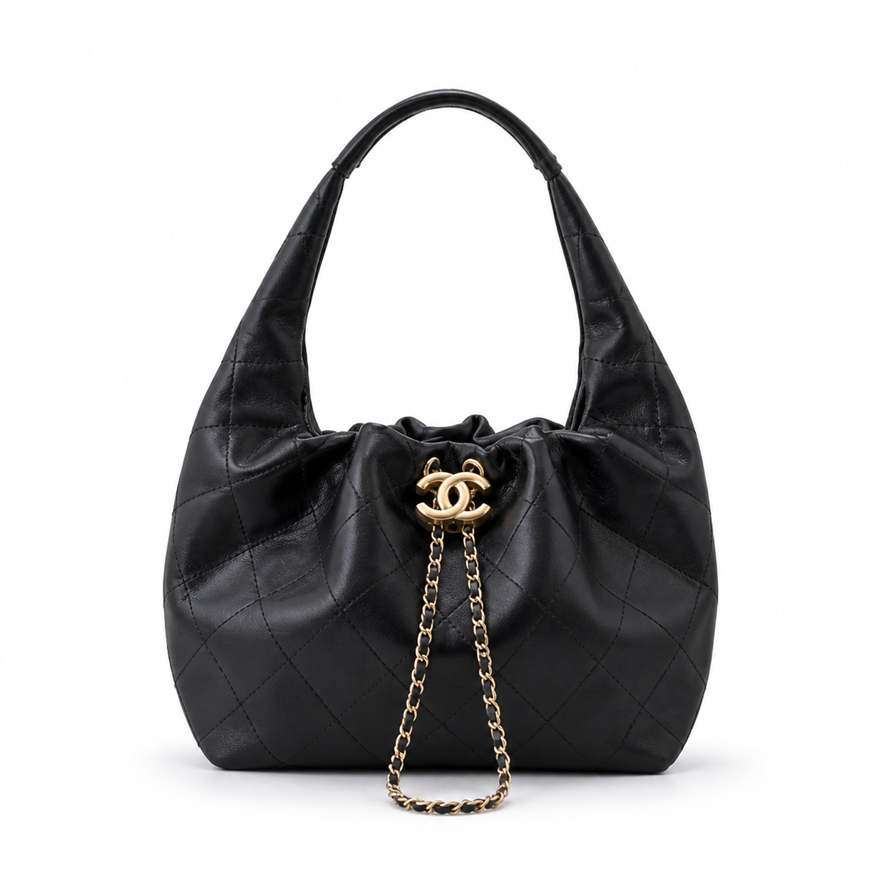 Chanel Classic Quilted Large Top Handle Handbag | CC Turn-Lock Chain Strap — 32cm