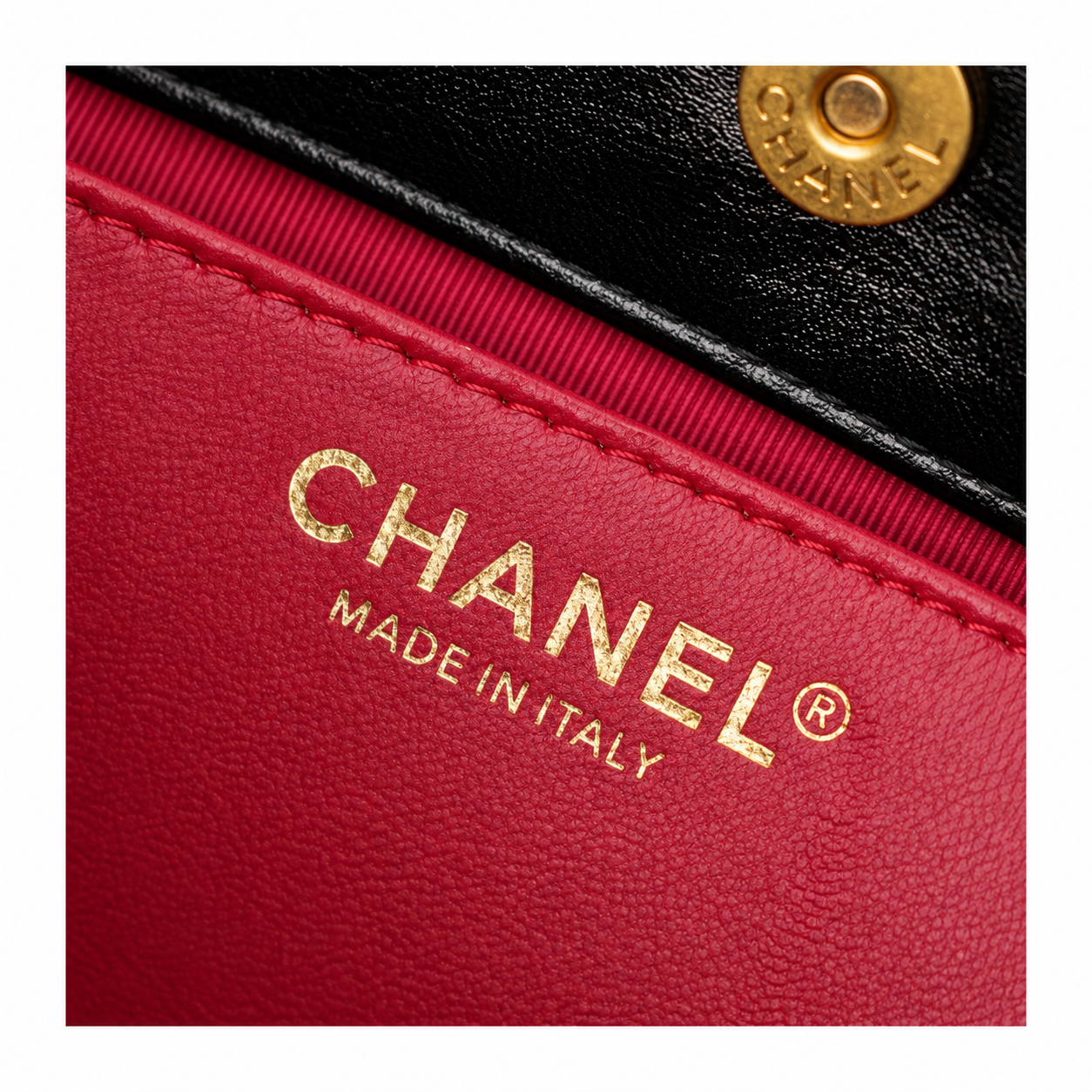 Chanel No.5 Charm Hobo Glazed Lambskin Black Gold 19cm
