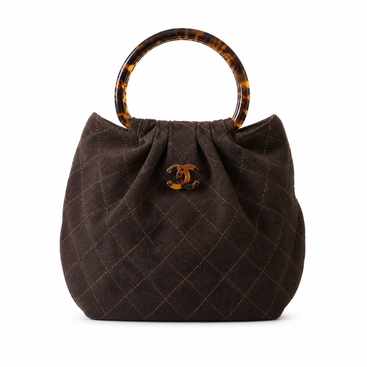 Chanel Classic Quilted Top Handle Handbag | CC Turn-Lock Chain Strap — 24cm