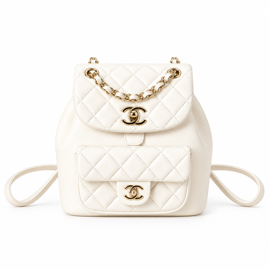 Chanel Duma Backpack Ivory White 18×18×12cm