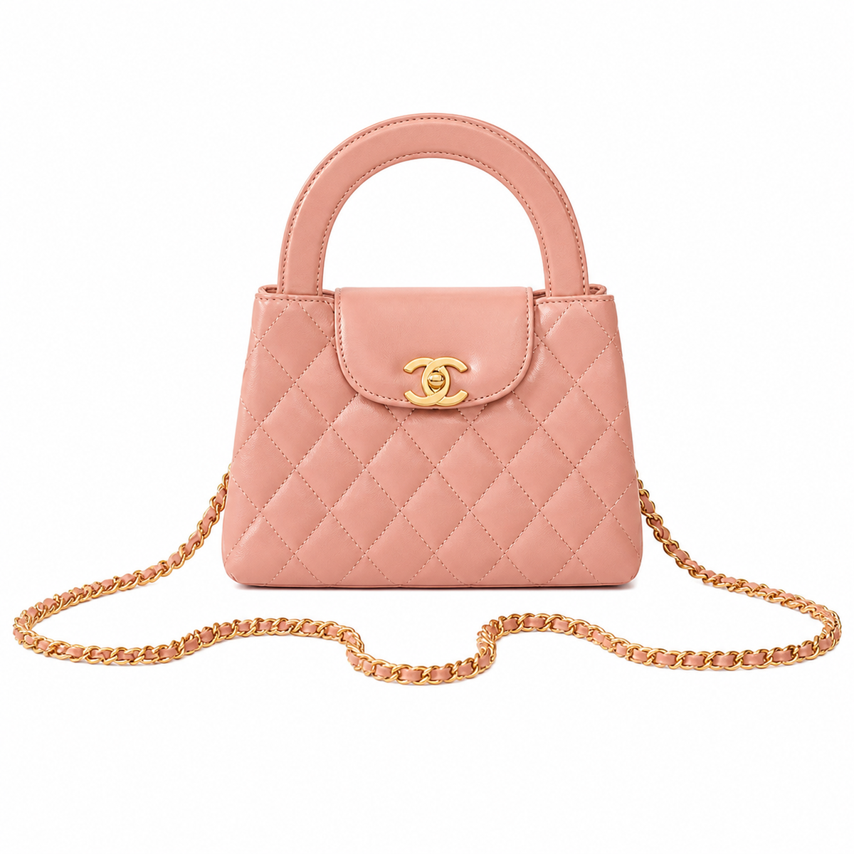 Chanel Classic Quilted Mini Flap Bag | CC Turn-Lock Leather Chain Strap — 13x19cm