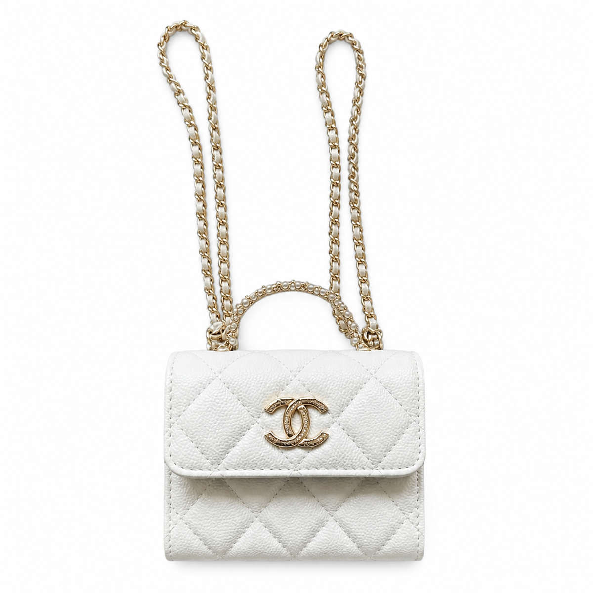 Chanel Quilted CC Mini Flap Bag | Gold Chain Strap — 11cm