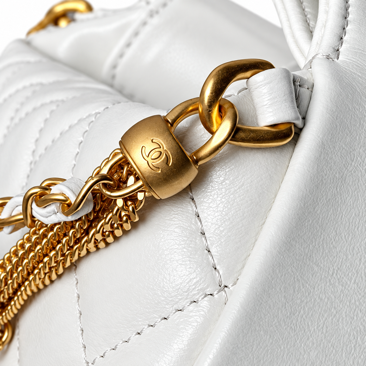 Chanel Quilted Logo Round Bag 18cm