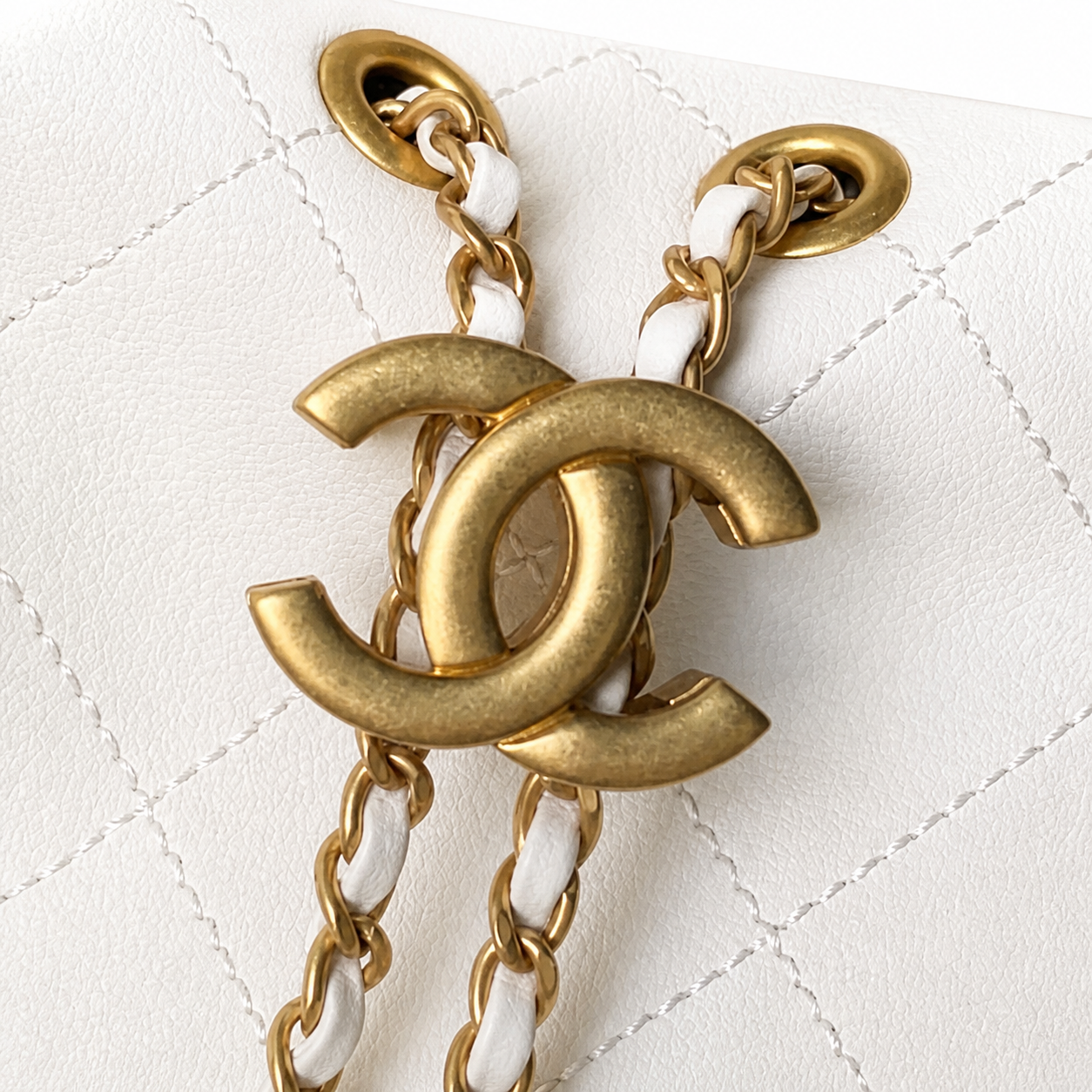 Chanel Classic Quilted Large Top Handle Handbag | CC Turn-Lock Chain Strap — 32cm