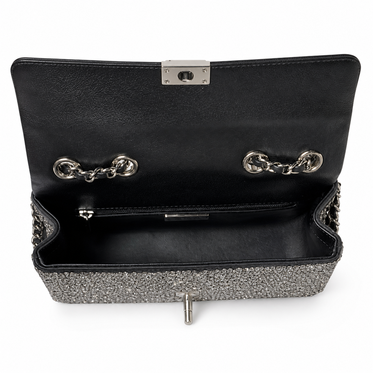 Chanel Classic Quilted Chain Bag | CC Turn-Lock Leather Chain Strap — 20cm