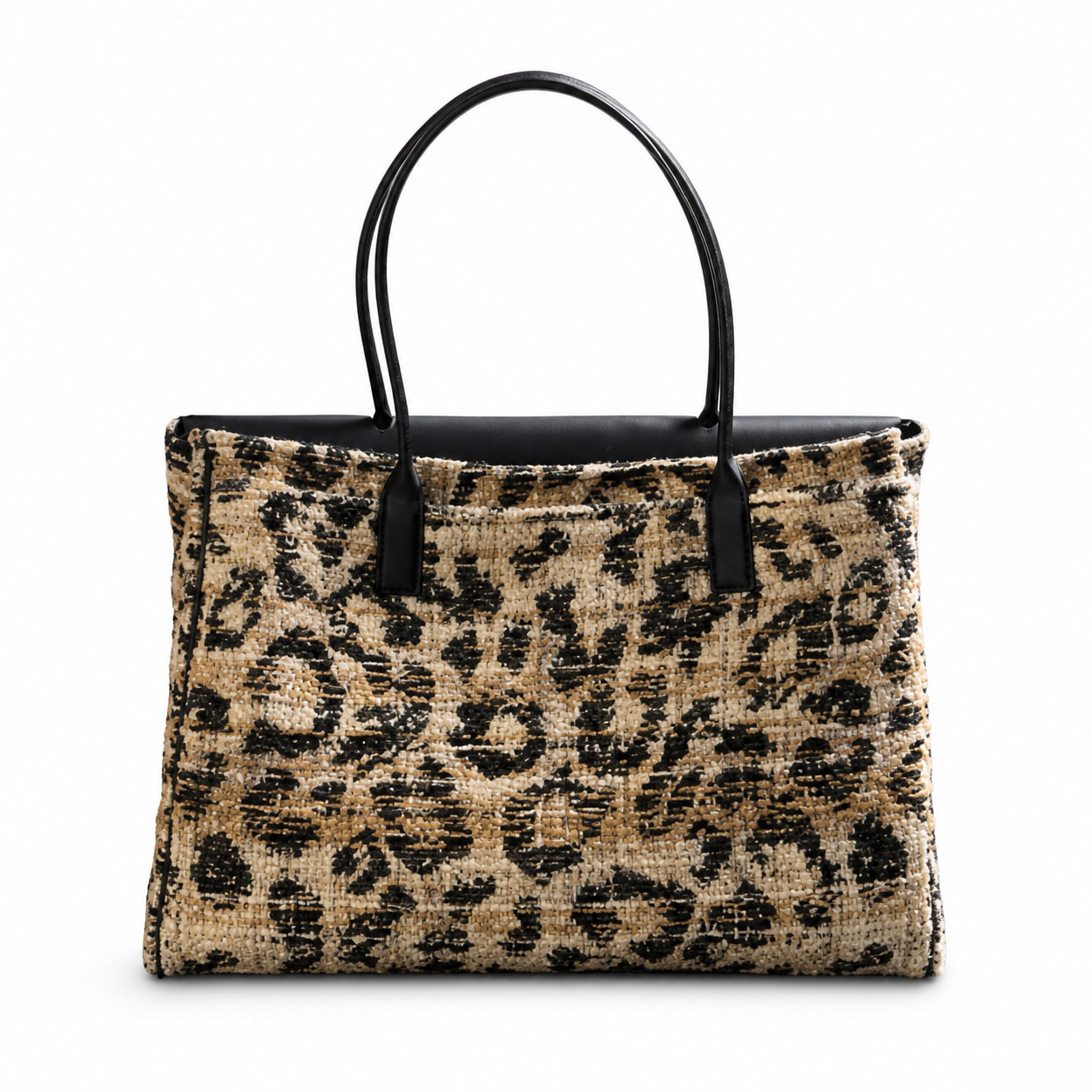 Chanel Large Tote Bag Leopard-Print Tweed & Black Leather Flap | Gold CC Turn-Lock — 43cm