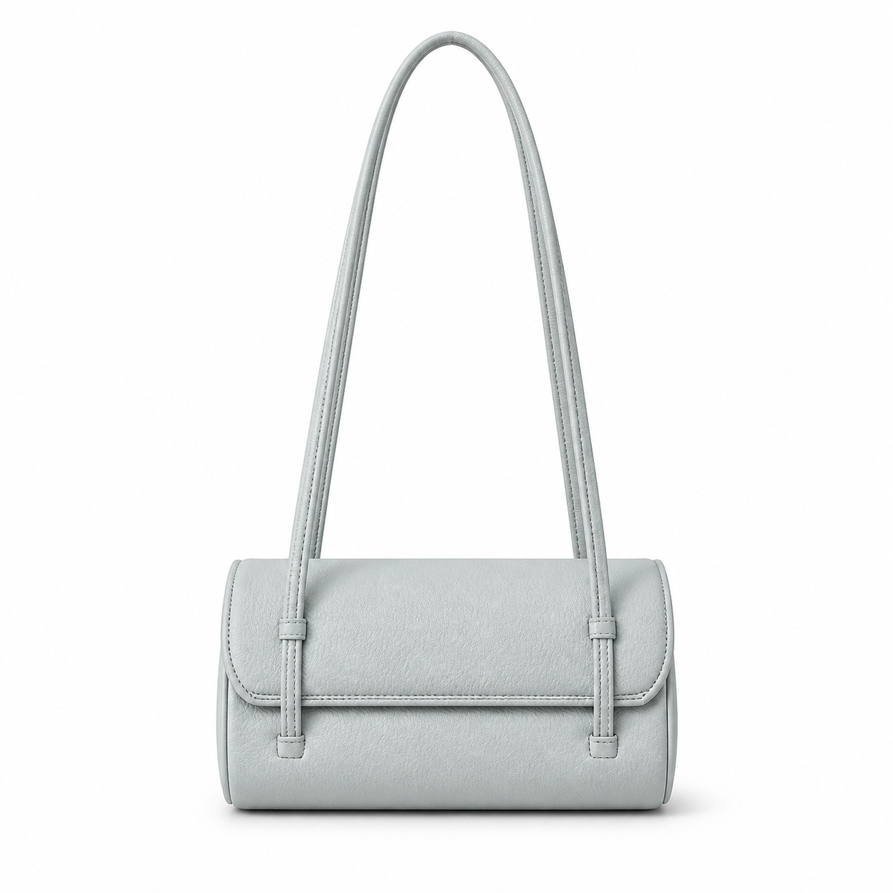 Chanel Powder Blue Caviar Cylindrical Shoulder Bag | Twin Flat Strap — 20cm