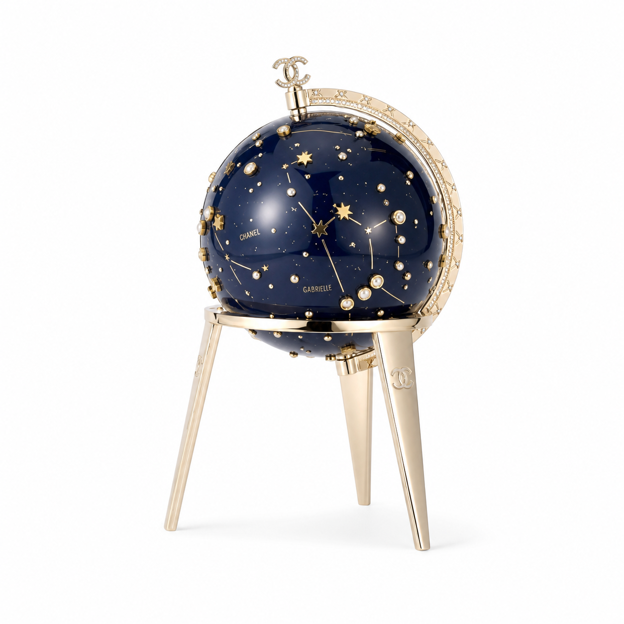 Chanel CC Taurus Constellation Egg Minaudiere | Navy & Gold Star Map